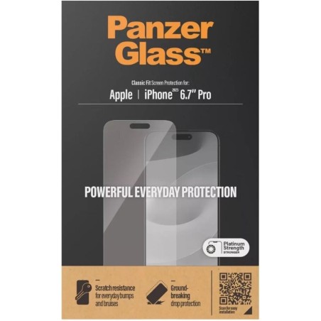 PanzerGlass Screen Protector Apple iPhone 15 Pro Max | Classic Fit